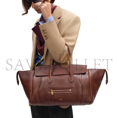 CELINE MEDIUM NEW LUGGAGE IN SUPPLE SHINY LAMBSKIN L100E3GW2.28BK (36*22*16cm)